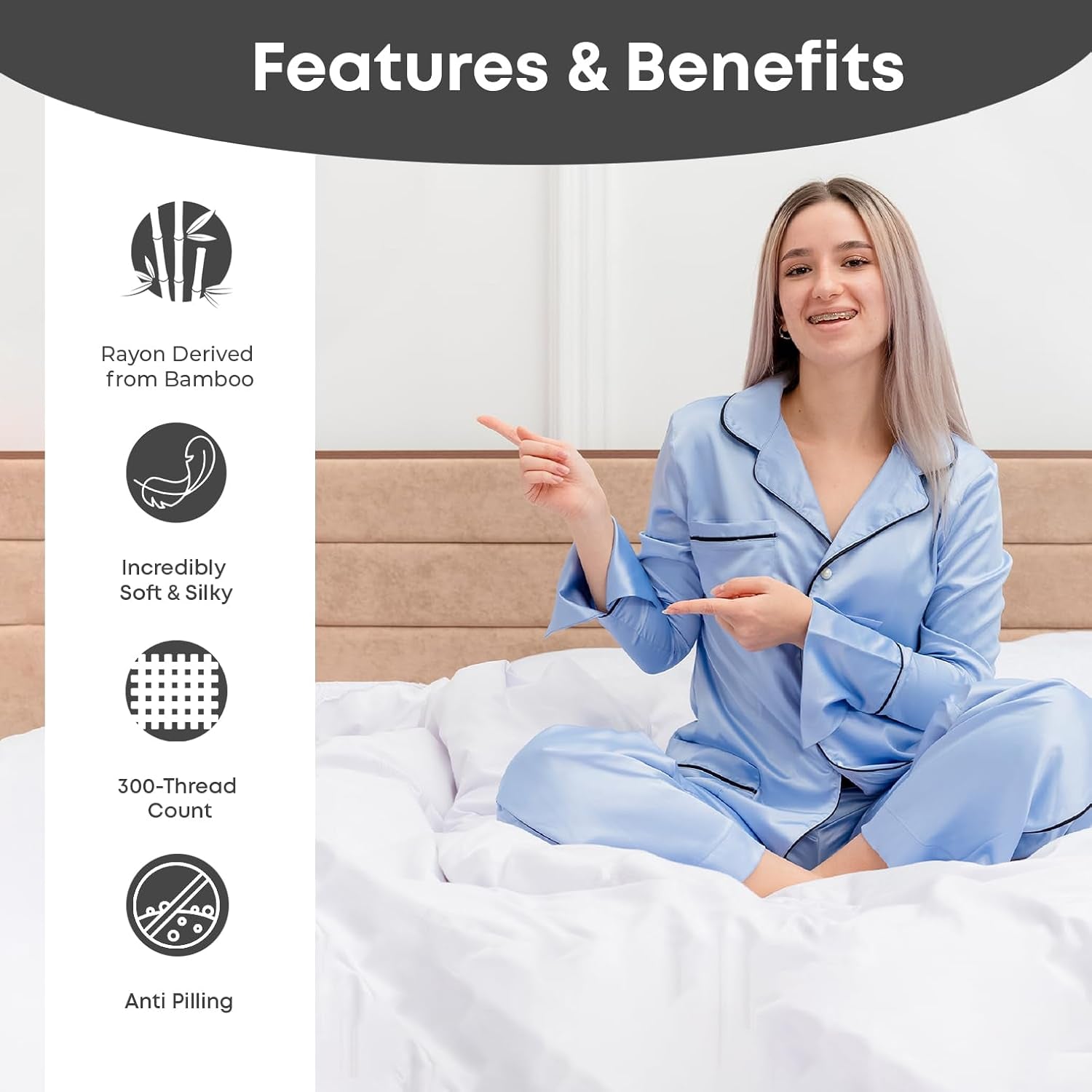 Rayon Derived from Bamboo Flat Sheet Queen Size - Charcoal Grey