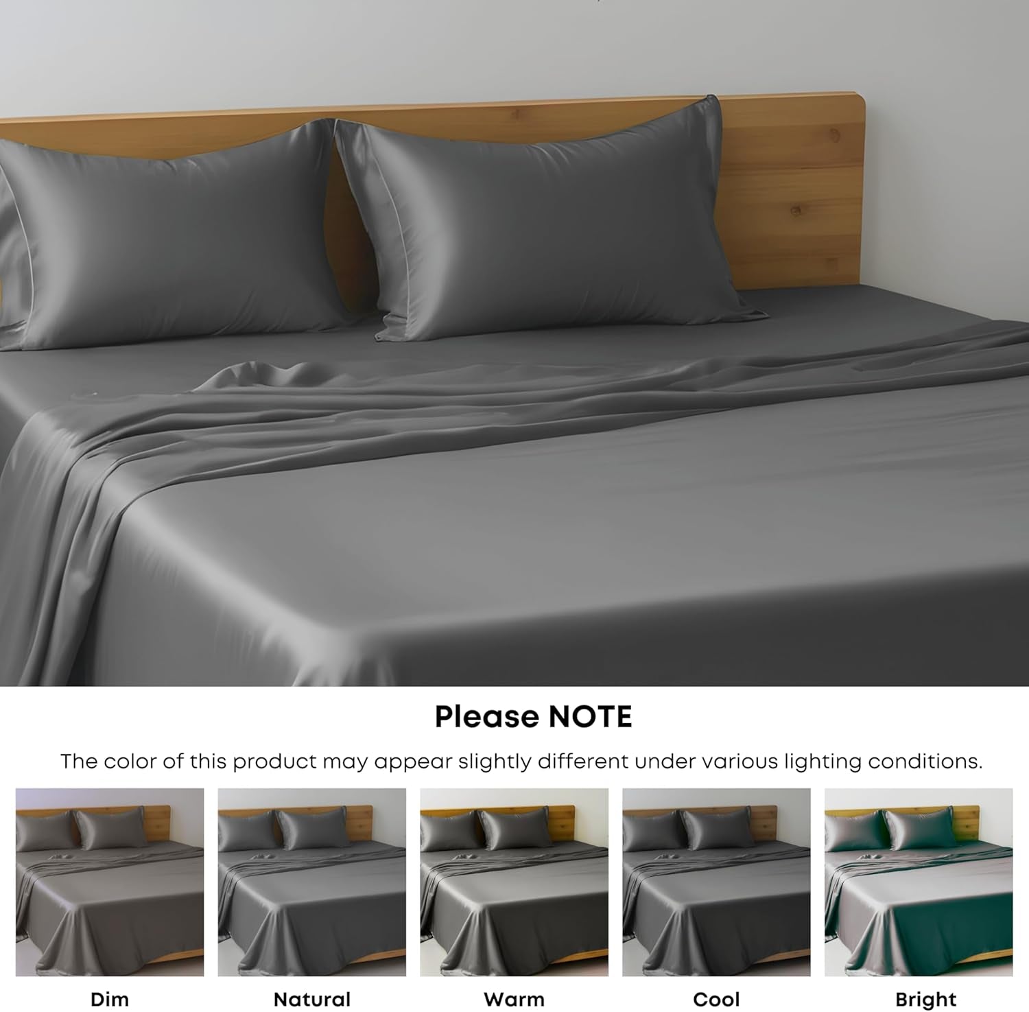 Rayon Derived from Bamboo Flat Sheet Queen Size - Charcoal Grey