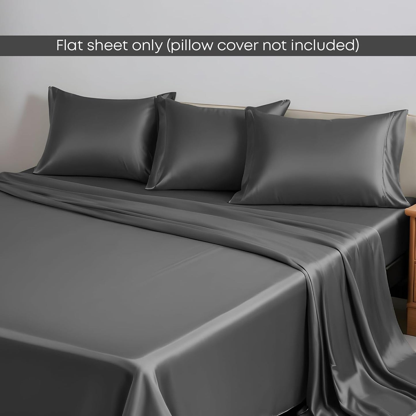 Rayon Derived from Bamboo Flat Sheet Queen Size - Charcoal Grey